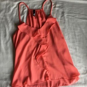 Coral Ruffled Blouse